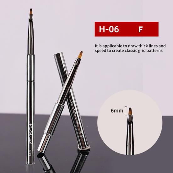Nail Art Pen Easy To Use Apply Smoothly Metal Magnetic Body Brass Pen Bucket Flexible Bristles Manicure Art Wear-resistant Nail Art Constructor Pen