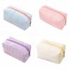 Minimalist Plaid Makeup Bag Zipper Closure Travel Toiletry Bag Cosmetic Bag  Students