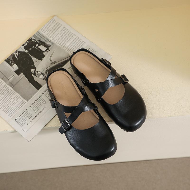 Uued kevadsuvised naiste sussid Mule vabaajajalatsid Muller Ümarpea lameda põhjaga disainiga kontorirõivad