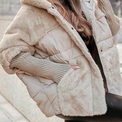 Winter Women's Loose Cotton Coat Loose Leisure Coat Comfort Chic Long Sleeve Hooded Jacket