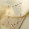 Stainless Steel Personality Popular Non-Fading Texture White Five-Pointed Star Collarbone Necklace Bracelet Set Elegant Accessories Women