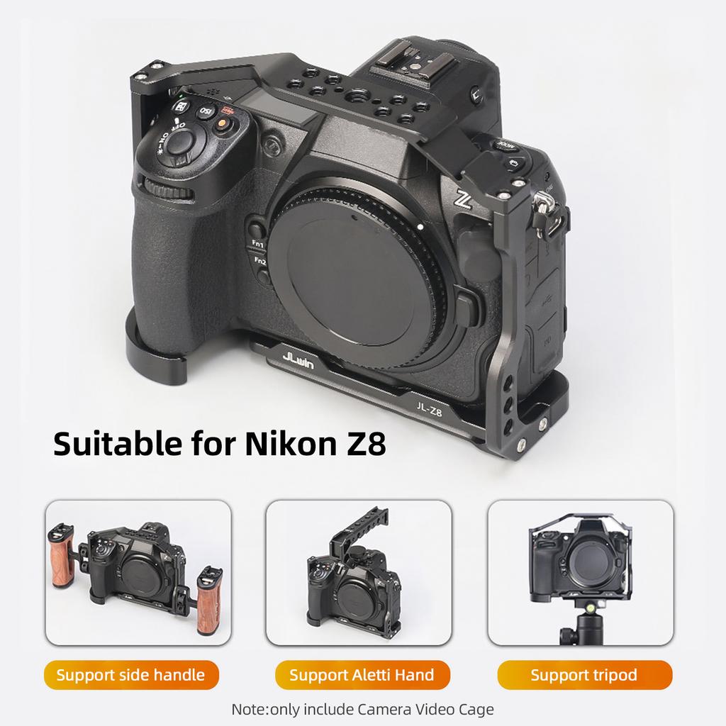 JLwin JL-Z8 Camera Cage Aluminum Alloy Camera Video Cage with Magnetic Wrench Slot Cold Shoe Mount