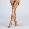 Bas Hauts Sexy pour Femmes Dentelle Satin Lisse Huileux Brillant Vintage Brillant Serrés Modelants Élastiques Lingerie Bas de Bonne Maîtresse Overknee