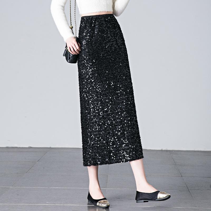 Brand High Waist Slimming Midi Skirt - Spring/Autumn Women's Back Slit Bodycon Style