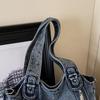 Vintage multi-zipper denim bag women's shoulder messenger bag