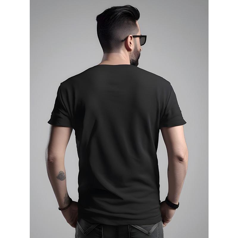 European Sizes Graphic T-Shirt Round Neck, Short Sleeve Tee Comfortable for All Seasons Regular Casual Wear For Men