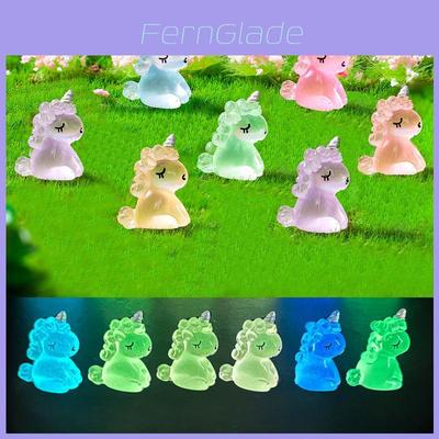 Urocza Kreskówkowa Figurka Jednorożca Żywica DIY Miniaturowa Lampka Nocna Dekoracja Słodka