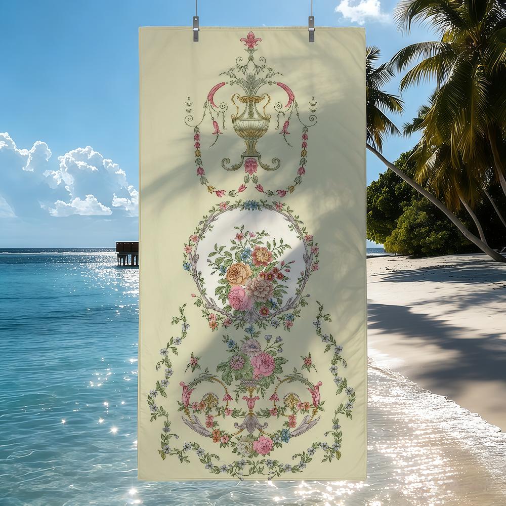 Baroque Rococo style Print Towel Quick Drying Beach Towels Are Suitable For Swimming Pools Camping Yoga And The Gym