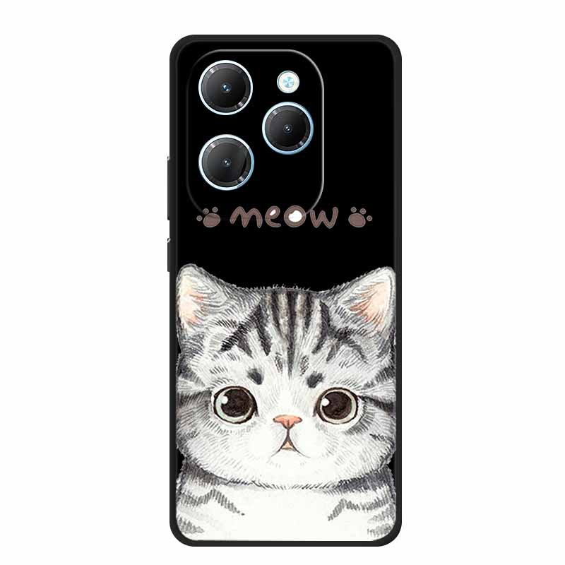 For Infinix Hot 40 Pro Case Hot40 Pro Black Silicone Soft Phone Case For Infinix Hot 40 Pro Back Cover Case 6.78" Cute Cartoon