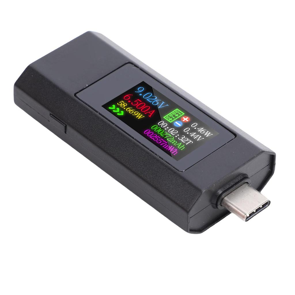USB C  0-6.5A 0-195W Voltage Current Power Capacity  Color Screen Type C Multimeter for 3C Digital Products