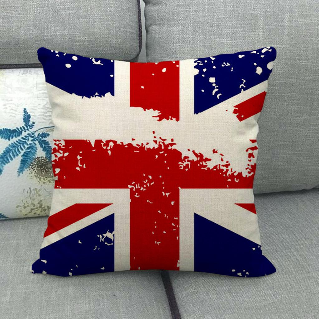 Painted Linen Flag Pillow Case Fashion Simple Casual Living Room Versatile And