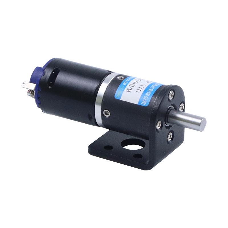 24GP-370 Mini DC Planetary Gear Motor, Adjustable Low Speed 12V/24V/6V, Black