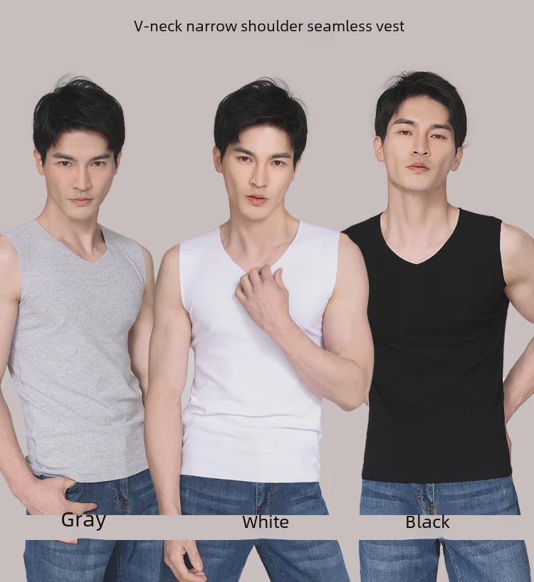 Men's Seamless Slim Fit Ribbed Combed Cotton Tank Top