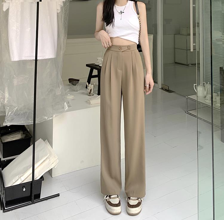 2024 High-Waisted Wide-Leg Slimming Drape Pants - Korean Style Spring/Summer Women's Fashion