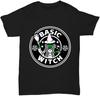 Basic Witch Broom Cat Spell Pentagram T-shirt