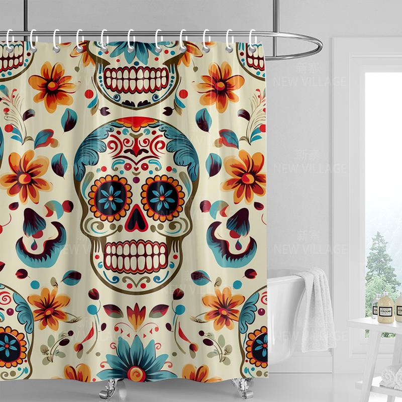 Home shower curtains bathroom Decora waterproof fabric non-slip bathmat water absorption curtain Modern nordic geometric boho