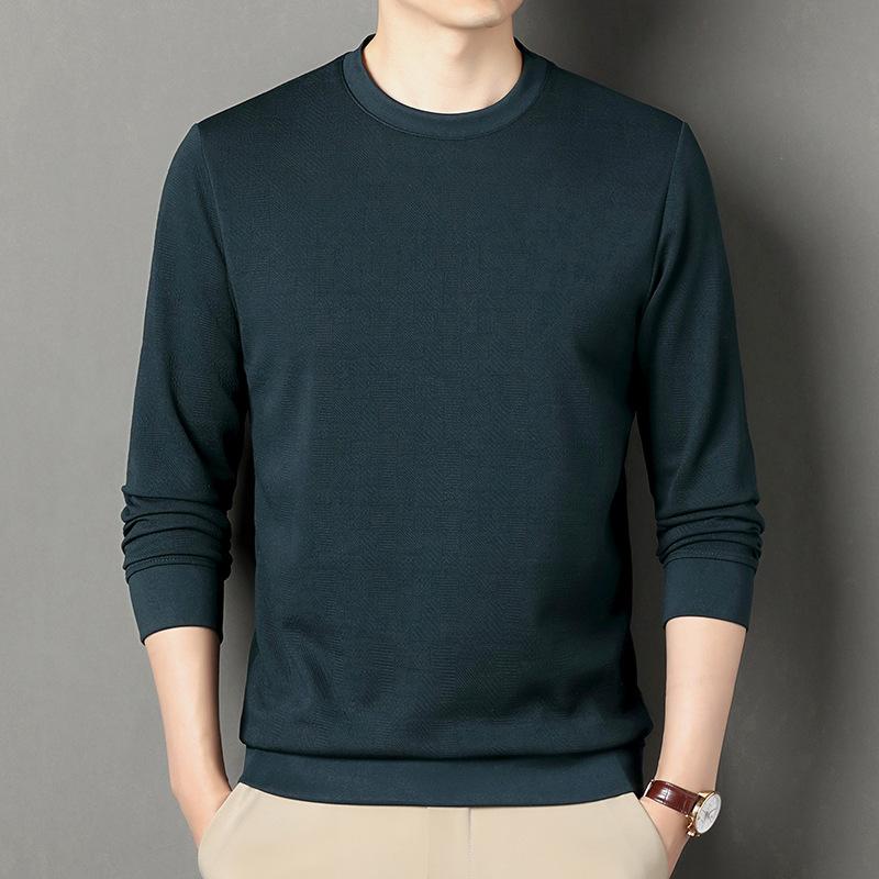 Spring Men'S Middle-Aged And Young Men'S Round Neck Long-Sleeved Casual Simple And Comfortable Soft Knitted Sweater Men
