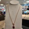 Atria Ruby Simple N Mini Square Decorative Slim Necklace JTONEIN0003RBF
