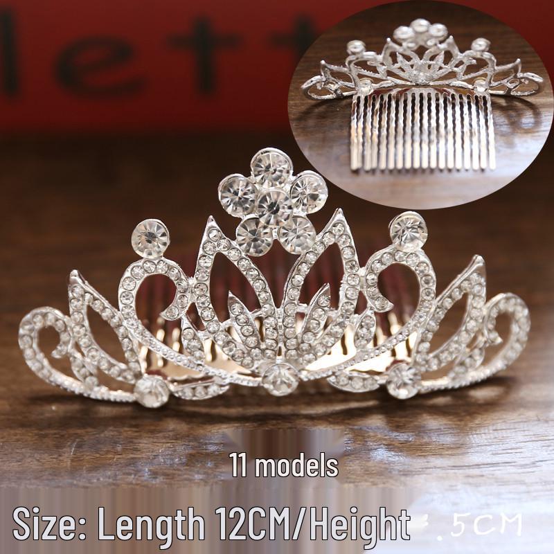 Children's Rhinestone Pearl Crown Hair Comb: Headdress Ornament for Photo Studio or Wedding
