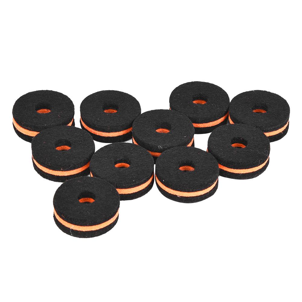 10 Pcs Cymbal Stand Felt 35mm Black Orange Cymbal Protection Sleeve Replacement Part