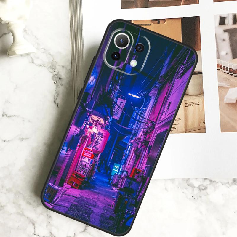 Japanese Night City Aesthetic Case For POCO M6 Pro F3 F5 M5s X3 X5 X6 Pro Xiaomi 14 13 Ultra 11T 12T 13T Pro 12 Lite Cover