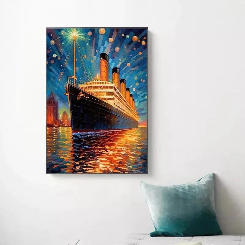 The Ship that Never Sinks Iconic Seascape Abstract Titanic Poster and Prints Canvas Painting Wall Art Picture Home Decor Gift