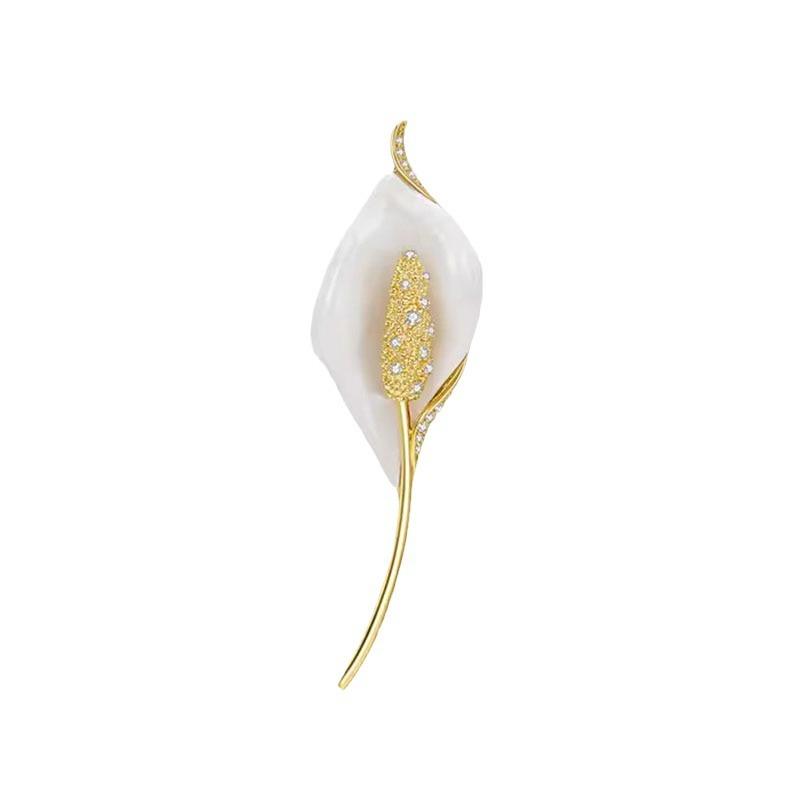 Smooth Sailing Brooch High-End Female Luxury Temperament Flower Pin Simple High-End Brooch Suit Accessories