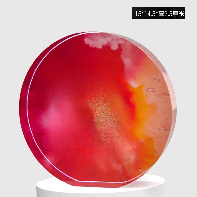 

Customized Rotundity Crystal Trophy Color Printing Sports Annual Meeting Award Outstanding Employee Souvenir Home Decoration 1Pc 15X14.5CM