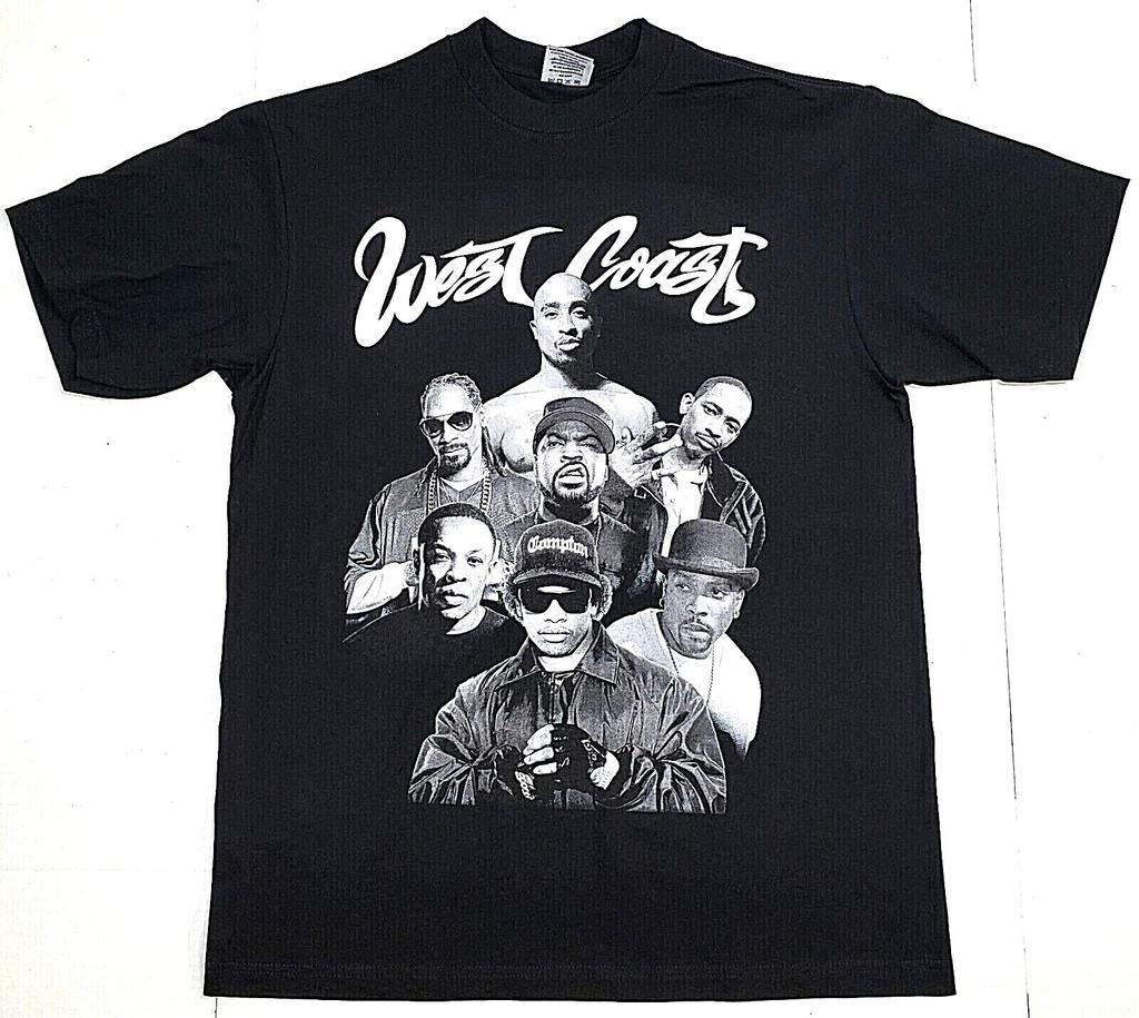 WEST COAST Rappers T-shirt Hip Hop Rap 2Pac Tupac NWA Men's Tee