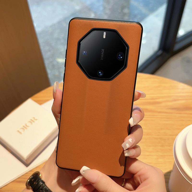 Applicable to Huawei mate70rs extraordinary master mobile phone case new Mate70rs brown leather 60rs messenger type
