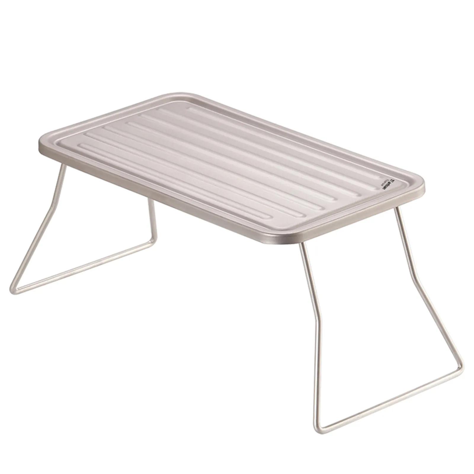 

1pc Portable Folding Camp Grilling Titanium BBQ Grilling Grate Ultralight Mini Table For Camping Hiking Picnic Barbecue Titanium серебряный