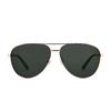 GUCCI Golden Frame Green Lens Aviator Sunglasses with Enamel Craftsmanship Men's