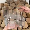 Dustproof Transparent Tea Set Storage Box with Lid for Tea Leaves, Cups, and Kung Fu Teapot Shelf.