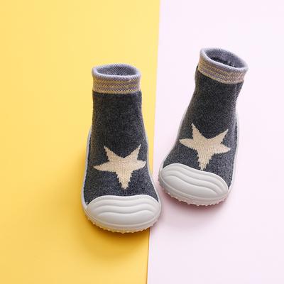 Autumn Winter New Towel Thickening Children's Floor Socks Baby Baby Toddler Shoes Rubber Sole Cartoon Tube Socks