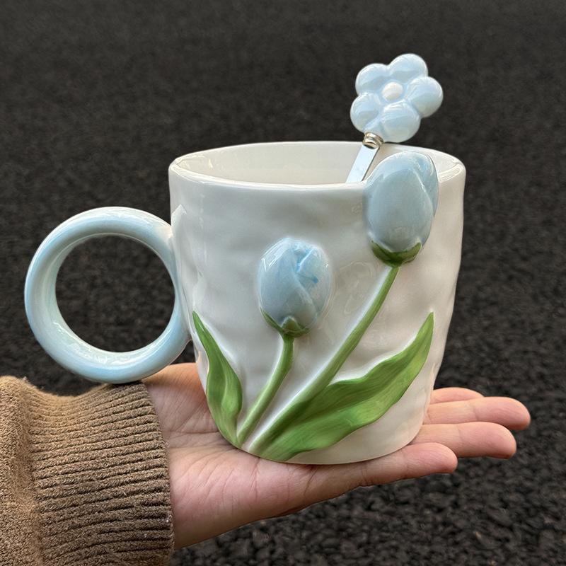 Koreanische Tulpenbecher für Mädchen Geburtstagsgeschenke Praktische Tassen für beste Freundin Souvenir Geschenkbox