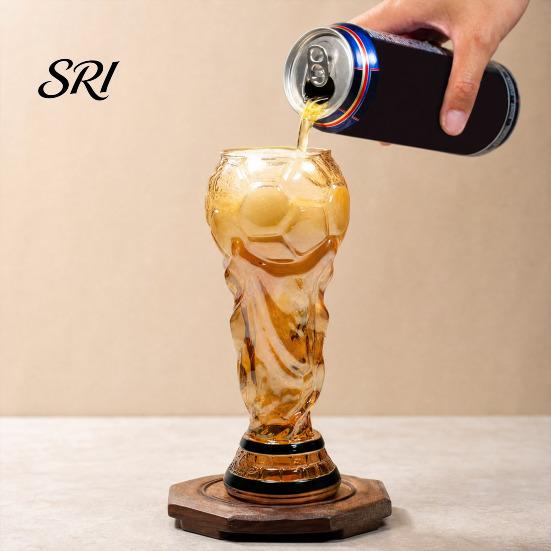 Durable Beer Mug Trophy Glass, 480ml Football Cup, Champion Shaped Soccer Party Gift for Lovers Glass