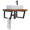 VidaXL Wall-mounted Vanity Shelf Steel and Solid Oak Wood, Floating Vanity Shelf, Vanity Shelf for Countertop 3302499