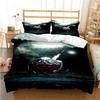 Anime Game Motif Microfibre Bedding Sets, Children's Birthday Gift with Zip Room Decor for Teenagers Adulte  Duvet Cover