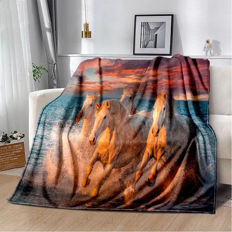 Horse Animal Pentium Gallant Steed Blanket,Soft Throw Blanket for Home Bedroom Bed Sofa Picnic Travel Office Cover Blanket Kids