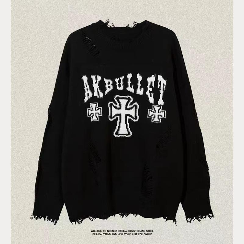 

Осенне-зимний толстый свитер для мужчин в корейском стиле, модный свободный японский вязаный свитер, зимнее пальто в гонконгском стиле с ленивой нитью 2XL чёрный