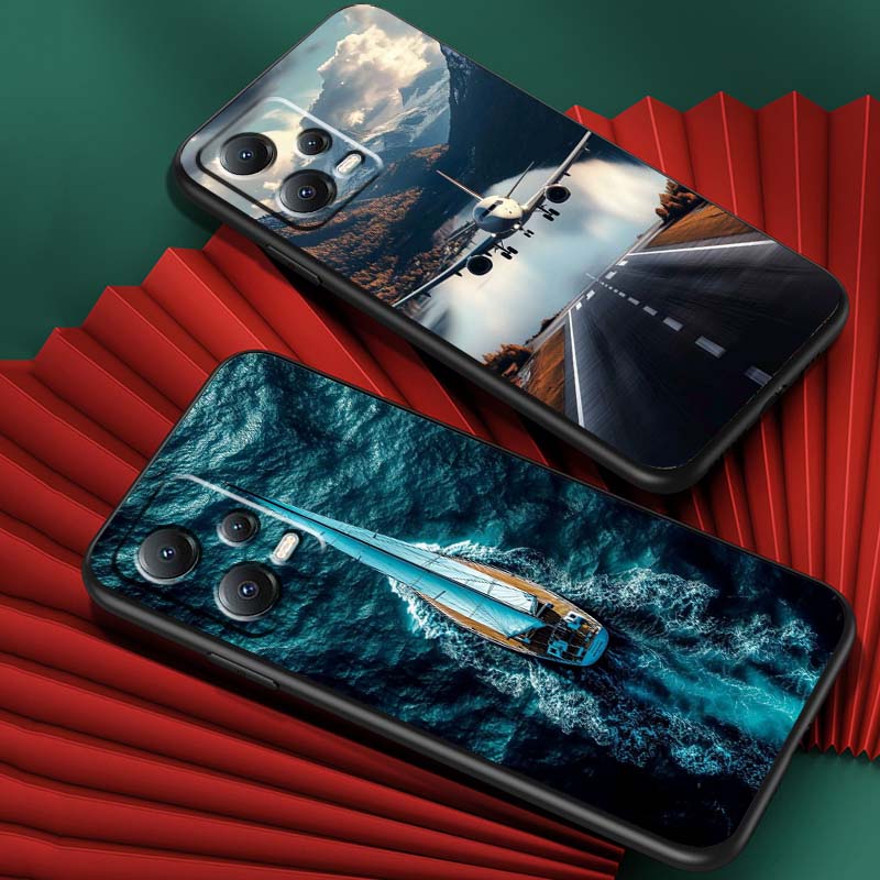 Fashion airplane pattern For Xiaomi Redmi Note 15 14 13 12 12S 11E 11 11S Pro Plus 4G 5G Black Soft TPU Phone Case