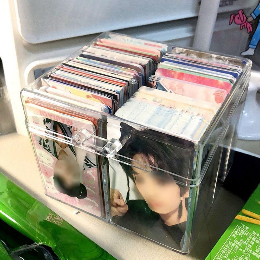 Rechteckige Foto-Karten-Sammlung Organizer Acryl Kleine Karten-Aufbewahrungsbox Schmuck