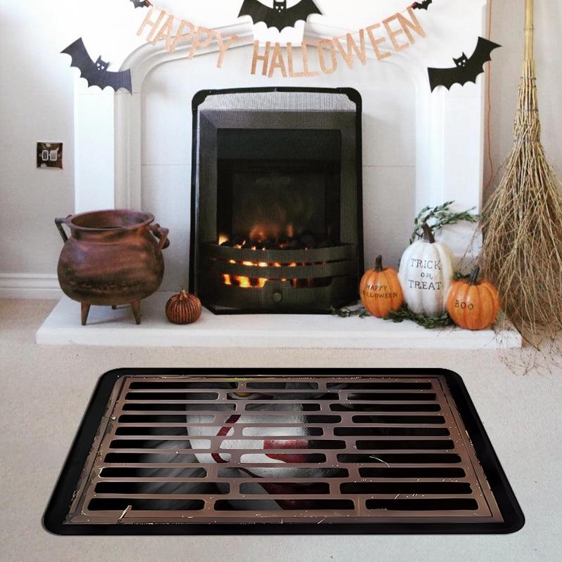 Halloween Clown Manhole Cover Series Floor Mat European And American Holiday Decoration Foot Mat Is Easy To Take Care Of Door Mat