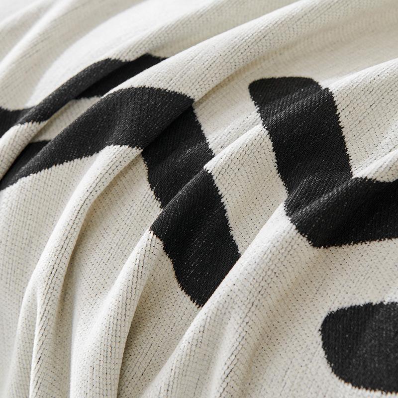 Bohemian Style Sofa Cover for All Seasons, Chenille Non-slip Cover Cloth, Black and White Sofa Cover, High-end Cover