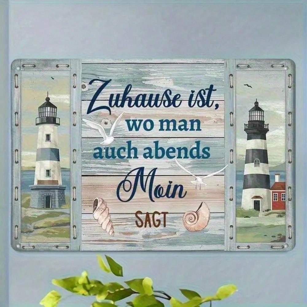 

Vintage Lighthouse Metal Sign Wall Art Decor for Bedroom