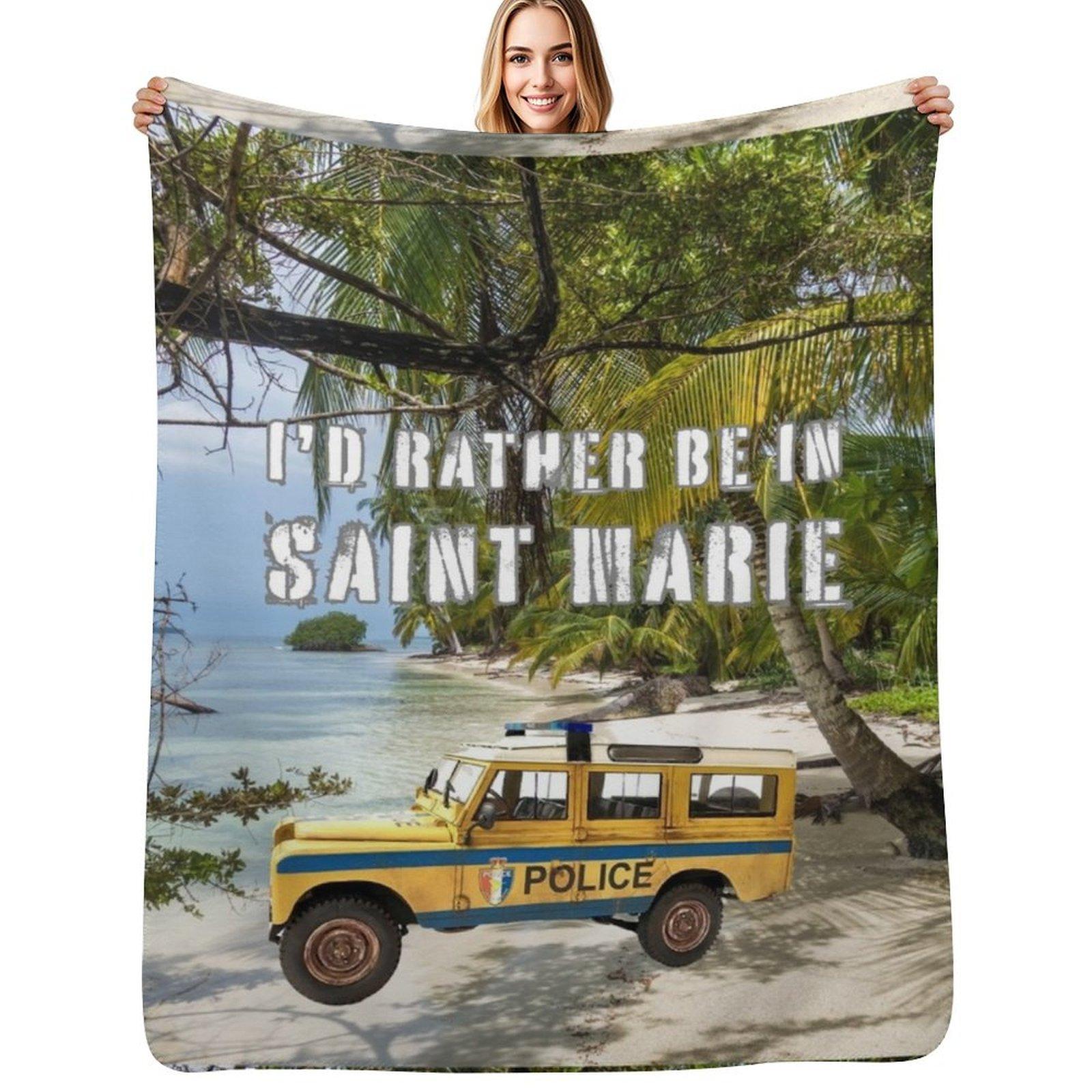 Saint Marie BBC Death in Paradise Throw Blanket Warm Plush Fuzzy Blanket for Living Room Size: 75*100cm, Weight: 230 GSM