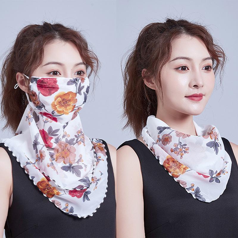 Scarf For Women Sun Uv Protection Hiking Neck Scarf Outdoor Triangular Scarf Sunscreen Veil Ice Silk Mask Face Cover