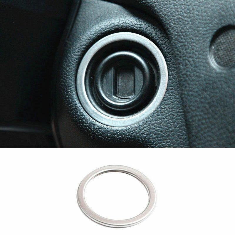 Кольцо кнопки запуска/остановки двигателя и зажигания для Mercedes-Benz C-Class 2007-14, серебристый титан