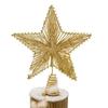 Christmas Tree Top Ornament Metal Star Shaped Tree Toppers Pentagrams Decoration for Home and Mall Parties Supplies