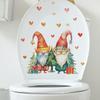 Cartoon Christmas Dwarfs Love Toilet with Bathroom Bathroom Home Decoration Stickers